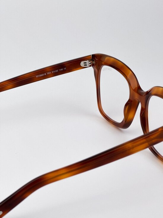 Tom Ford Women’s Eyeglasses Blonde Havana Square FT5880-B 053 Blue Light Block main image 4